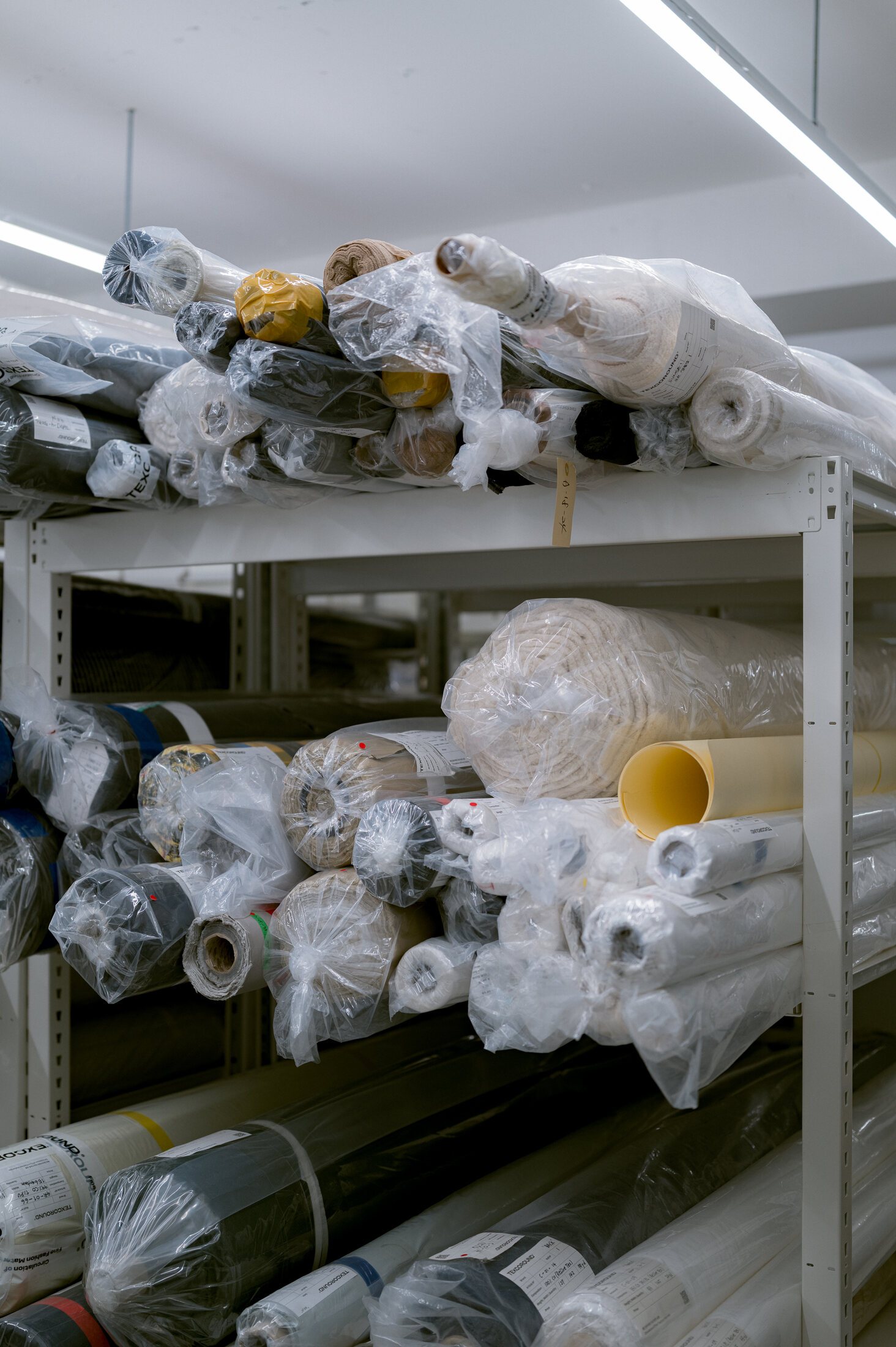 Curated fabric swatches and textiles from BRINGS sustainable material archive